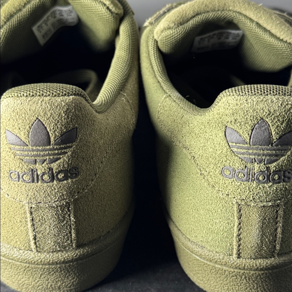 Adidas Originals Superstar olive Green Suede Shoes GS 5.5 - Picture 9 of 13